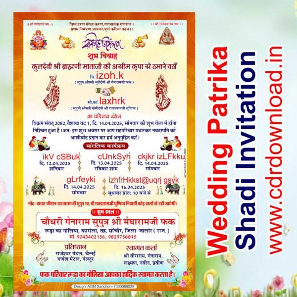 Editable Digital Wedding Patrika Template