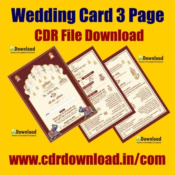 3 Page Muklava Wedding Invitation CDR